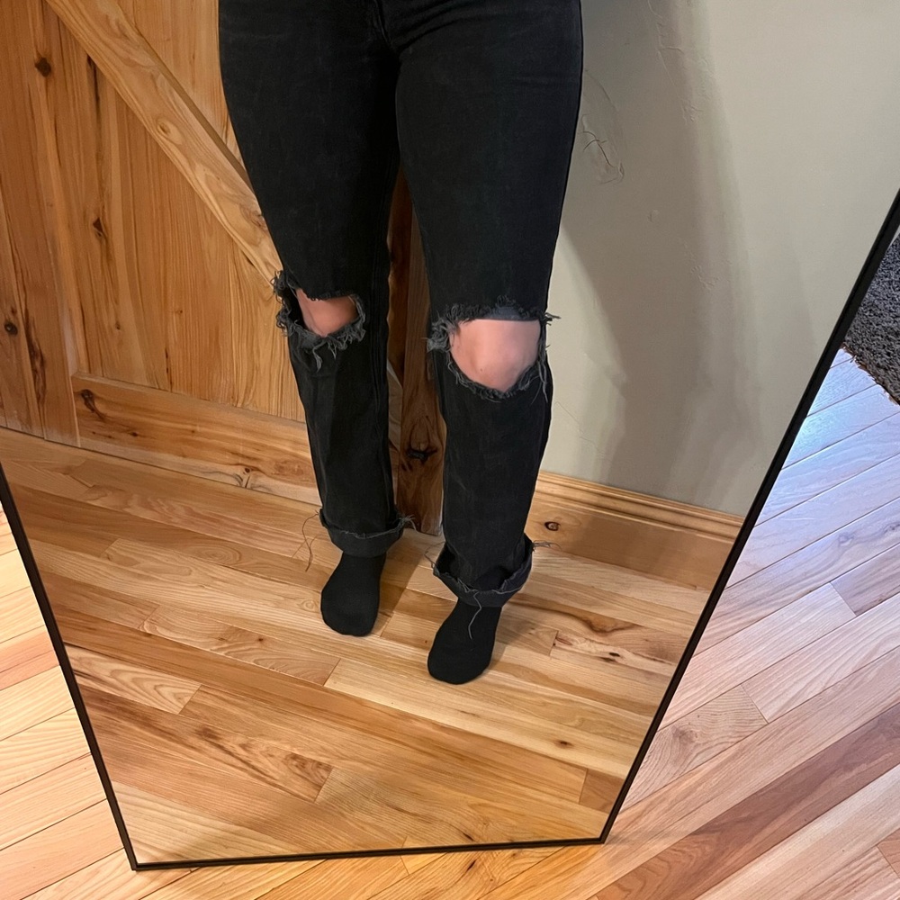 Women's Black Distressed Jeans
